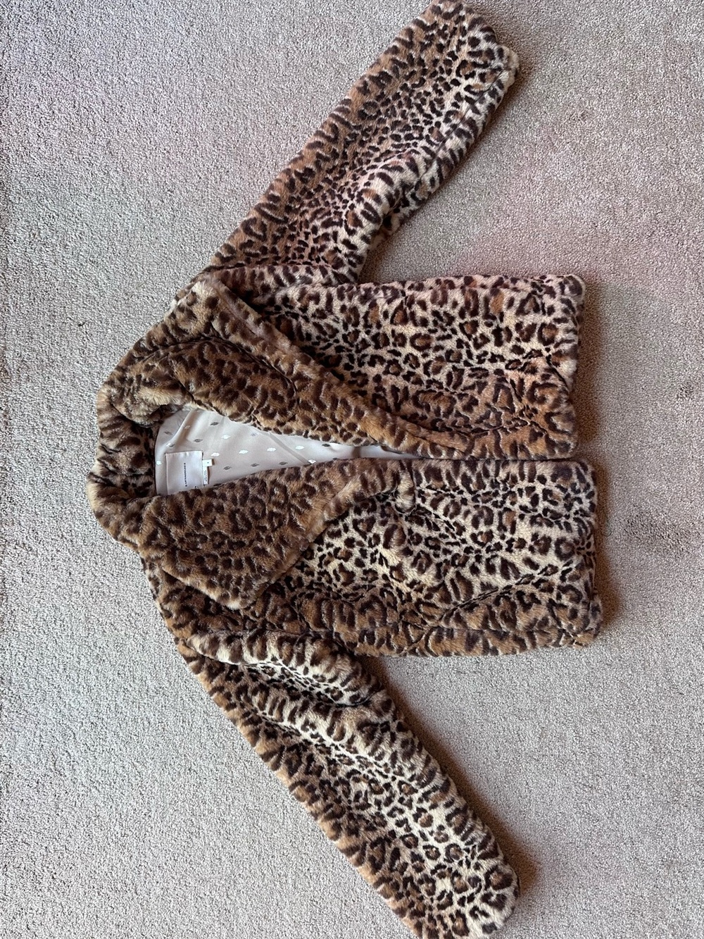 Anthropologie Leopard Faux Fur Jacket